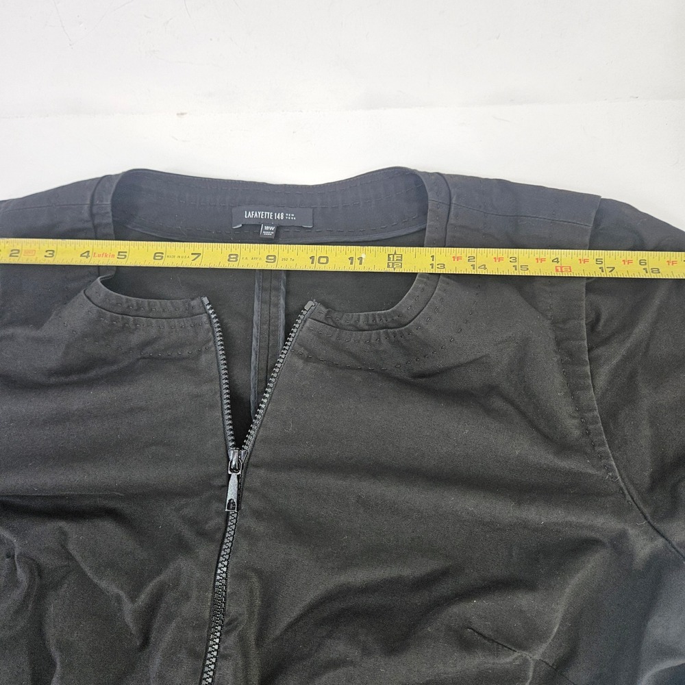 Lafayette 148 New York Black Full Zip Utility Short Sleeve Sheath Dress 18W - Picture 6 of 14